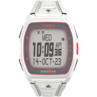 Timex - Unisex IRONMAN T300 42mm Watch - White Strap Digital Dial White Case - White - Front_Zoom