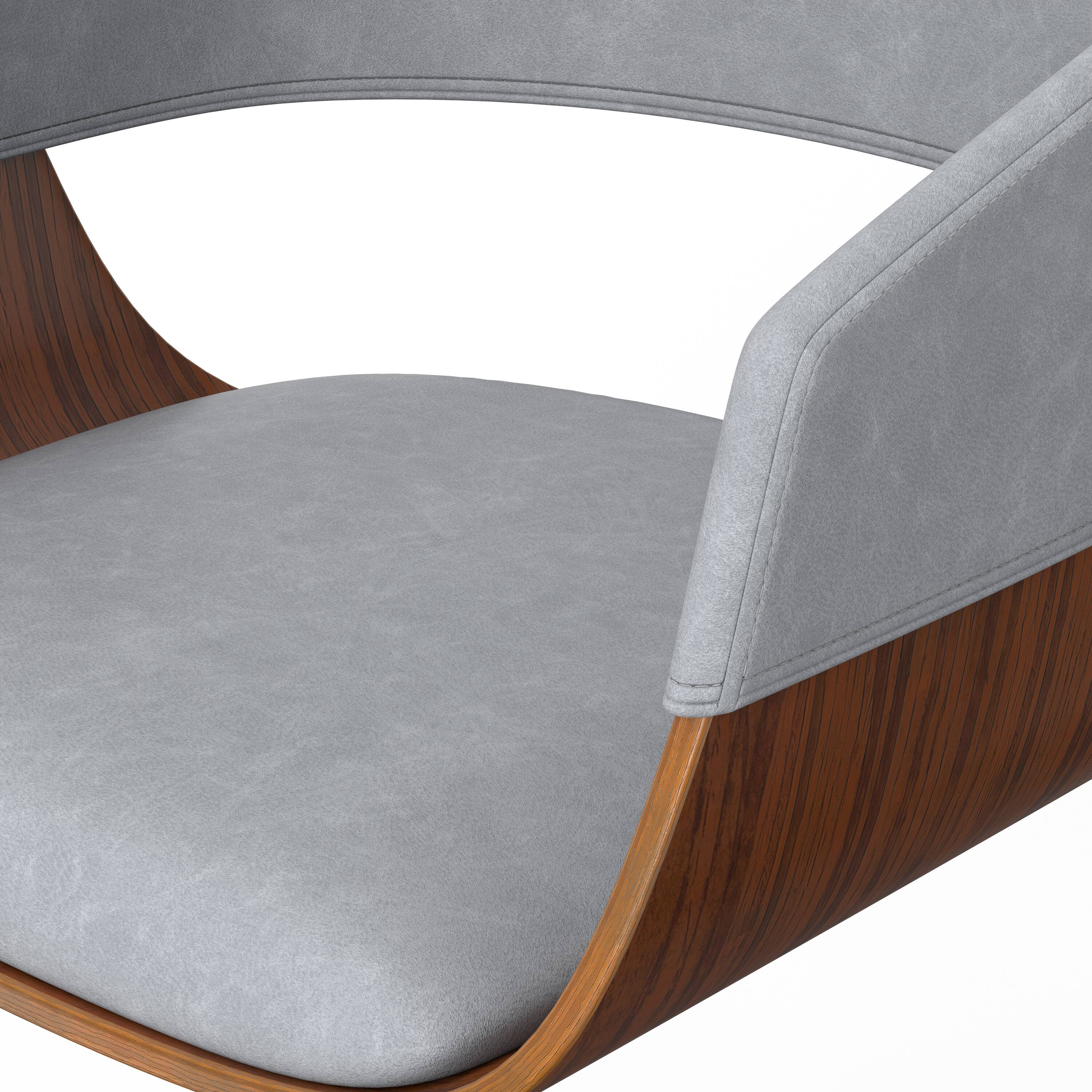 Alt View 5. Simpli Home - Lowell Mid Century Modern 33 inch Adjustable Swivel Bar Stool in Stone Grey Vegan Faux Leather - Stone Grey.