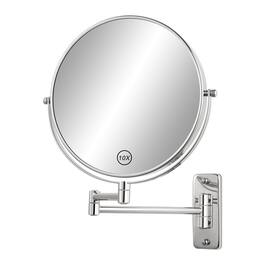 Empire DigiLabs - 8 Wall Mount Magnifying Mirror 1x 10x Double sided Makeup Mounted With Extendable Folding Arm 360 Rotation - Chrome 12.5"L x 17"W