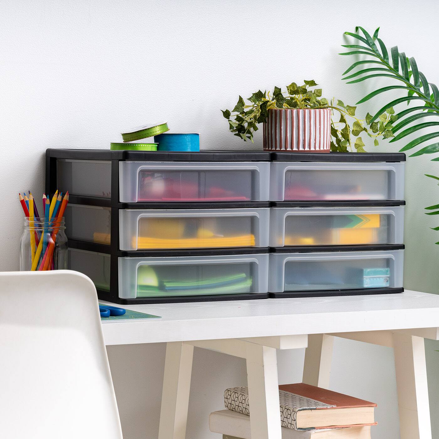 Alt View 2. IRIS USA - IRIS USA Plastic Clearview Desktop organize with Drawers.