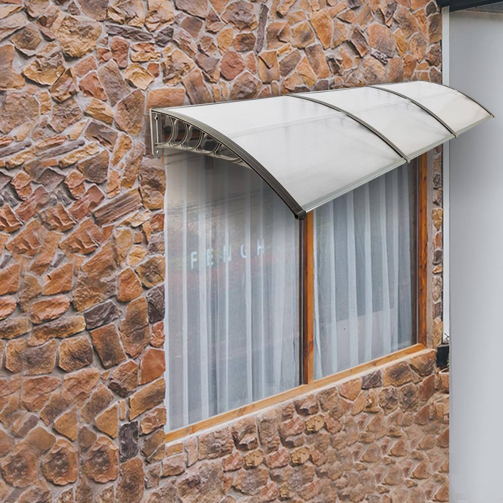 Front. Winado - 40"x120" Window Awning Canopy, Polycarbonate Front Door Patio Cover for UV, Rain, Snow & Sunlight Protection.