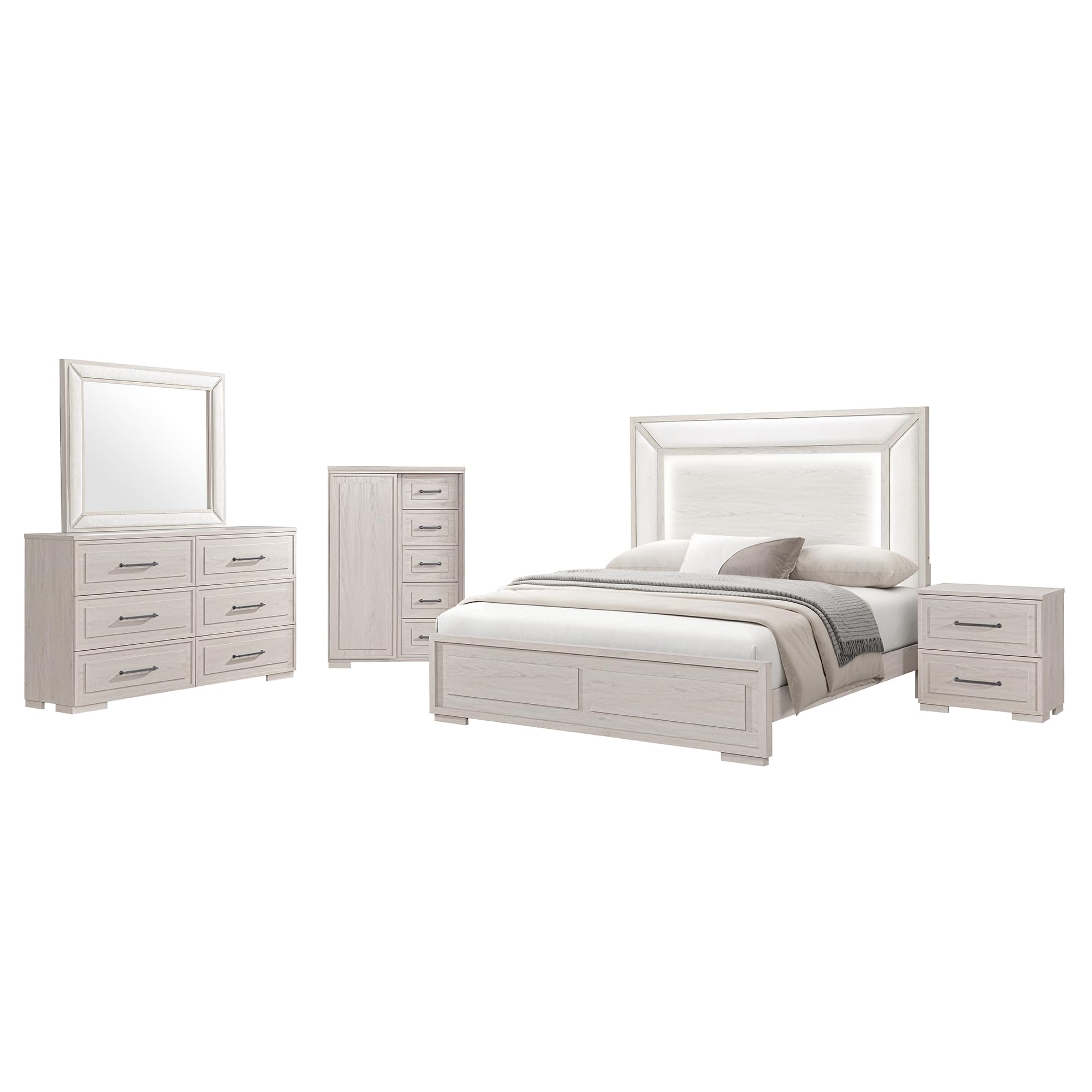Alt View 1. Global Furniture USA - Clara Beige Upholstered Mirror - Beige.