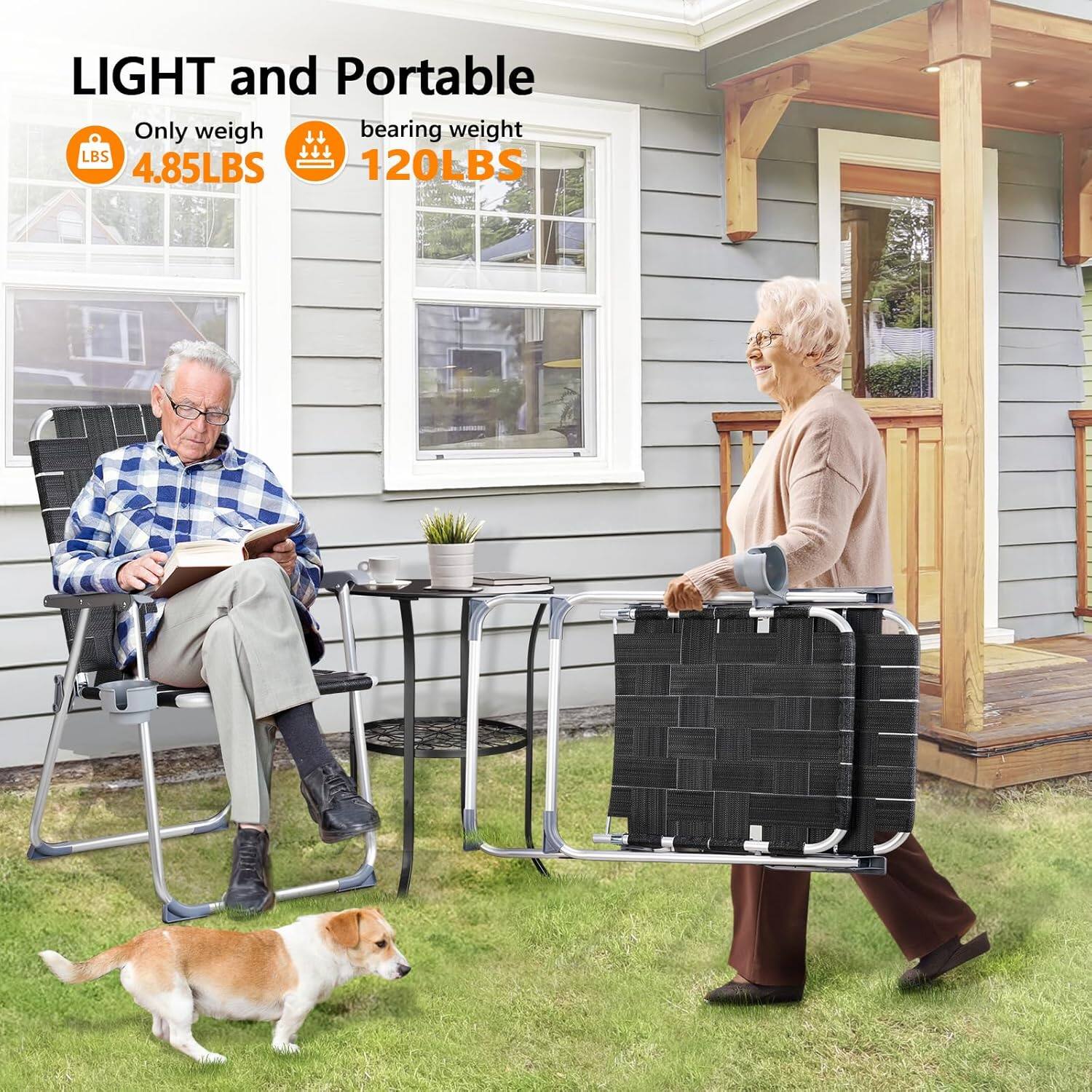 LIGHT and Portable  
Only weigh 4.85LBS  
bearing weight 120LBS