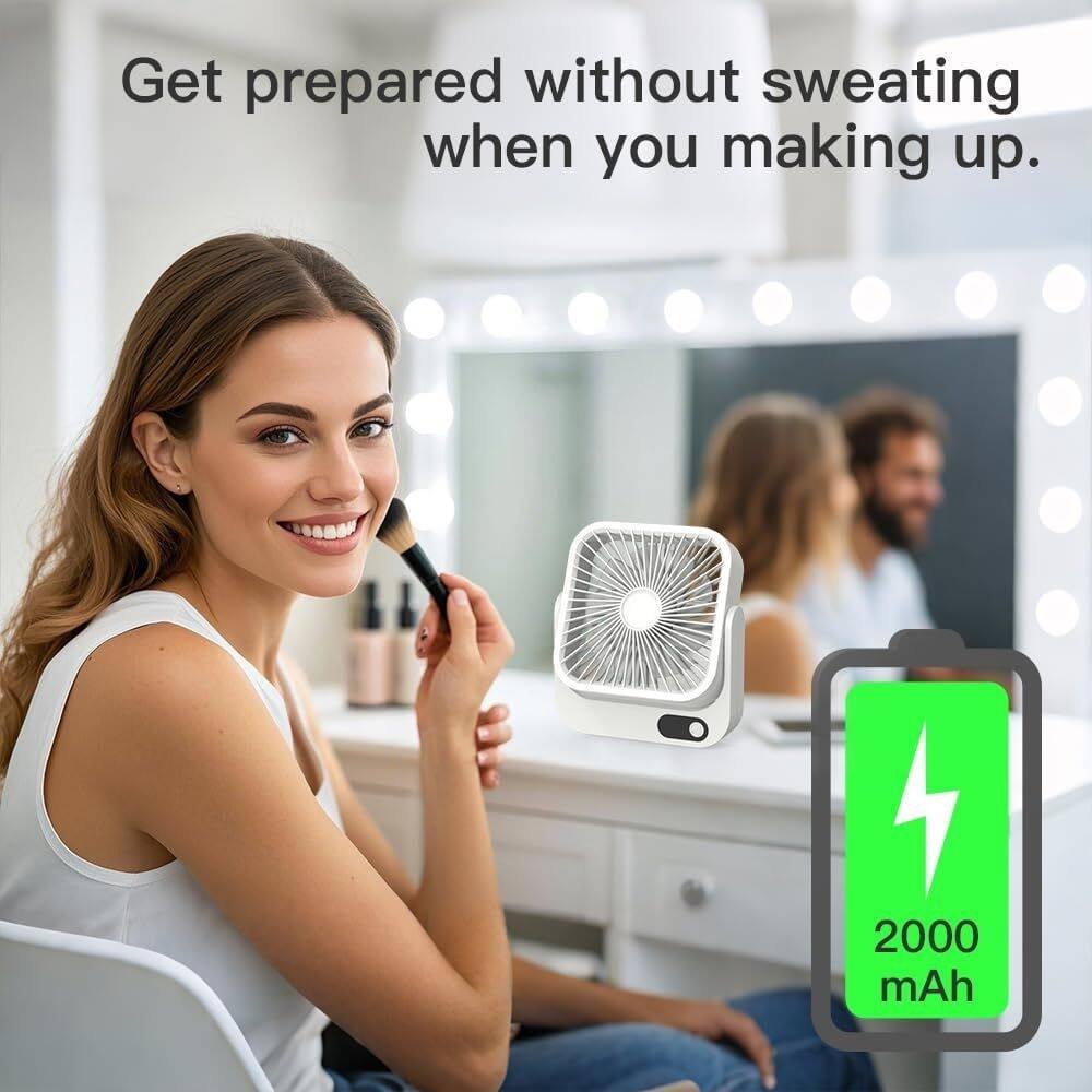 Get prepared without sweating when you making up.  
2000 mAh