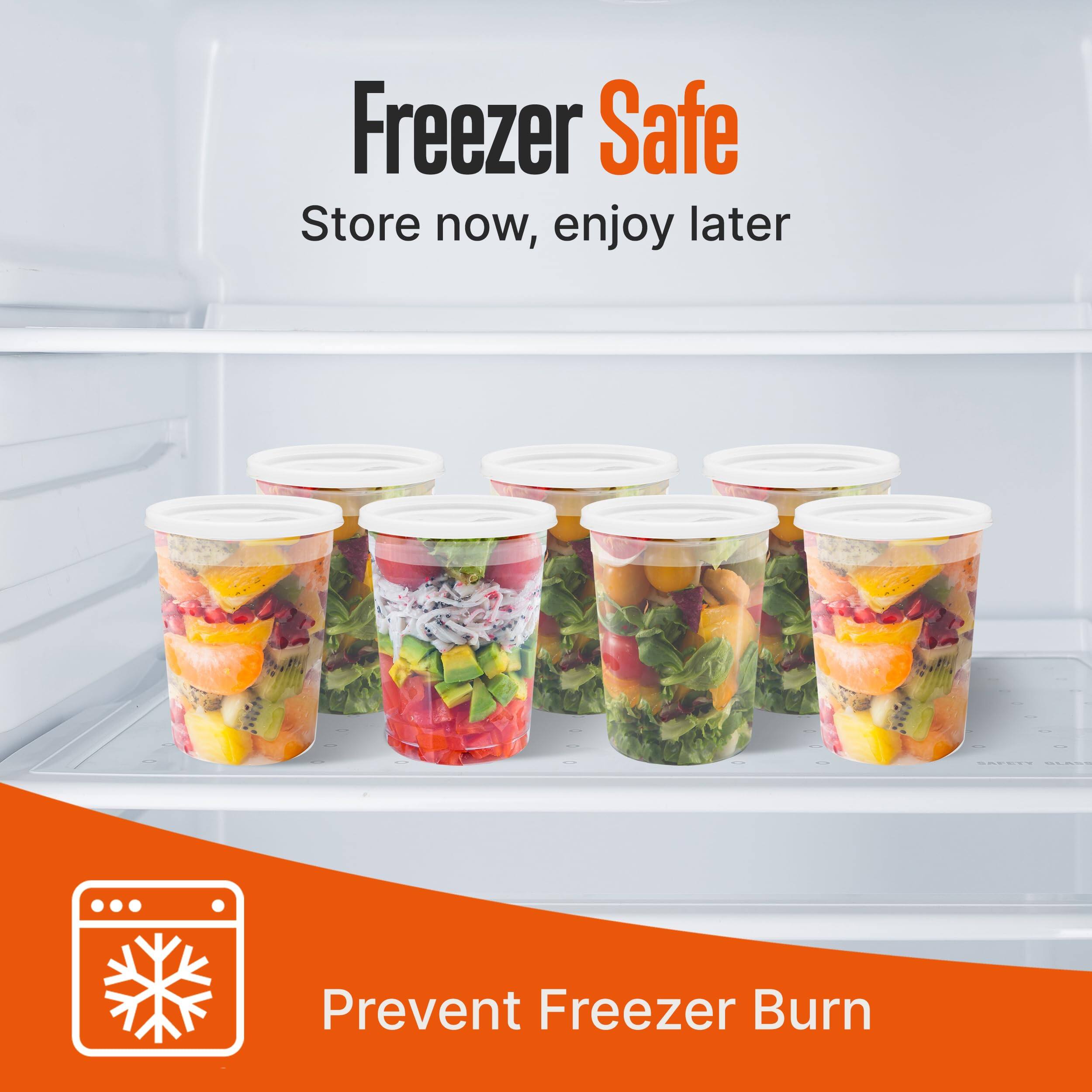 Freezer Safe  
Store now, enjoy later  
Prevent Freezer Burn