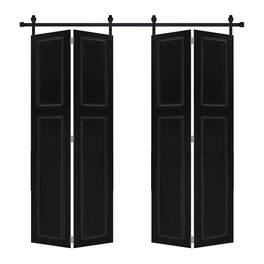 Boyel Living - Interior Barn Door 64-in L x 0.75-in W x 80-in H with Matching Installation Hardware - Black