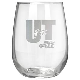 Great American Products - Utah Jazz Etched 17oz. City Stemless Wine Glass - Multicolor