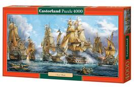Castorland - 4000 Piece Jigsaw Puzzles, Naval Battle, Nautic painting, Old navy ships, Sailing ships at war, C-400102-2 - Red