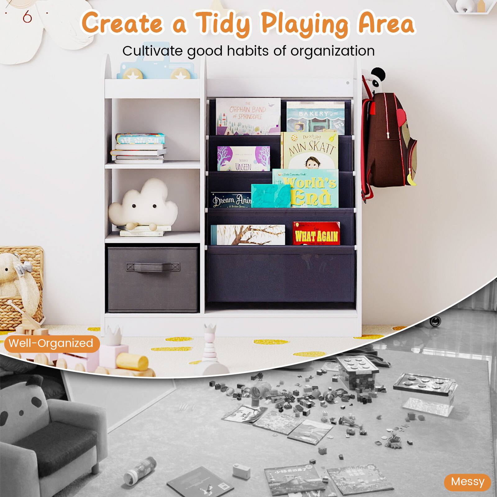 Create a Tidy Playing Area  
Cultivate good habits of organization  

Well-Organized  
Messy