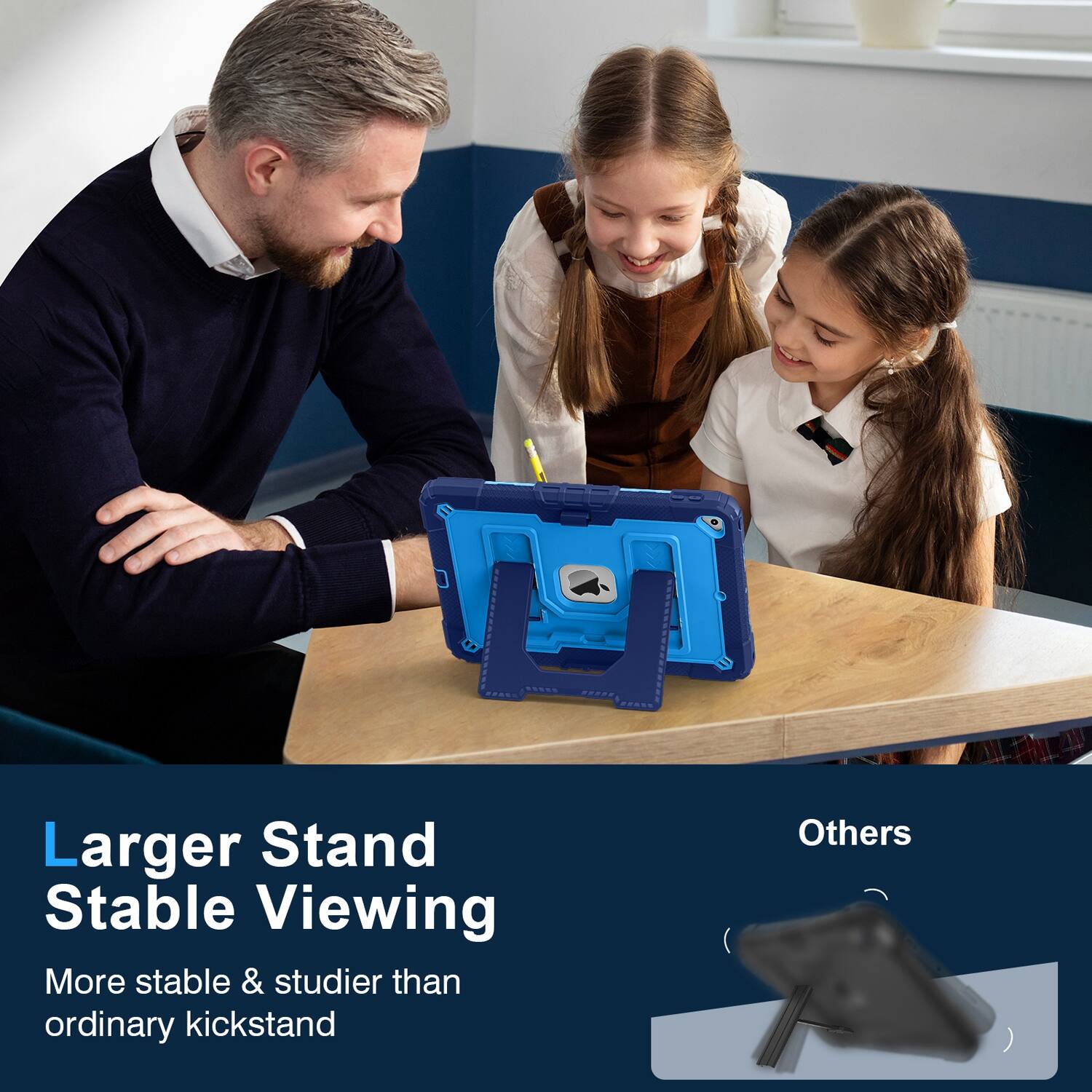 Larger Stand Stable Viewing  
More stable & sturdier than ordinary kickstand