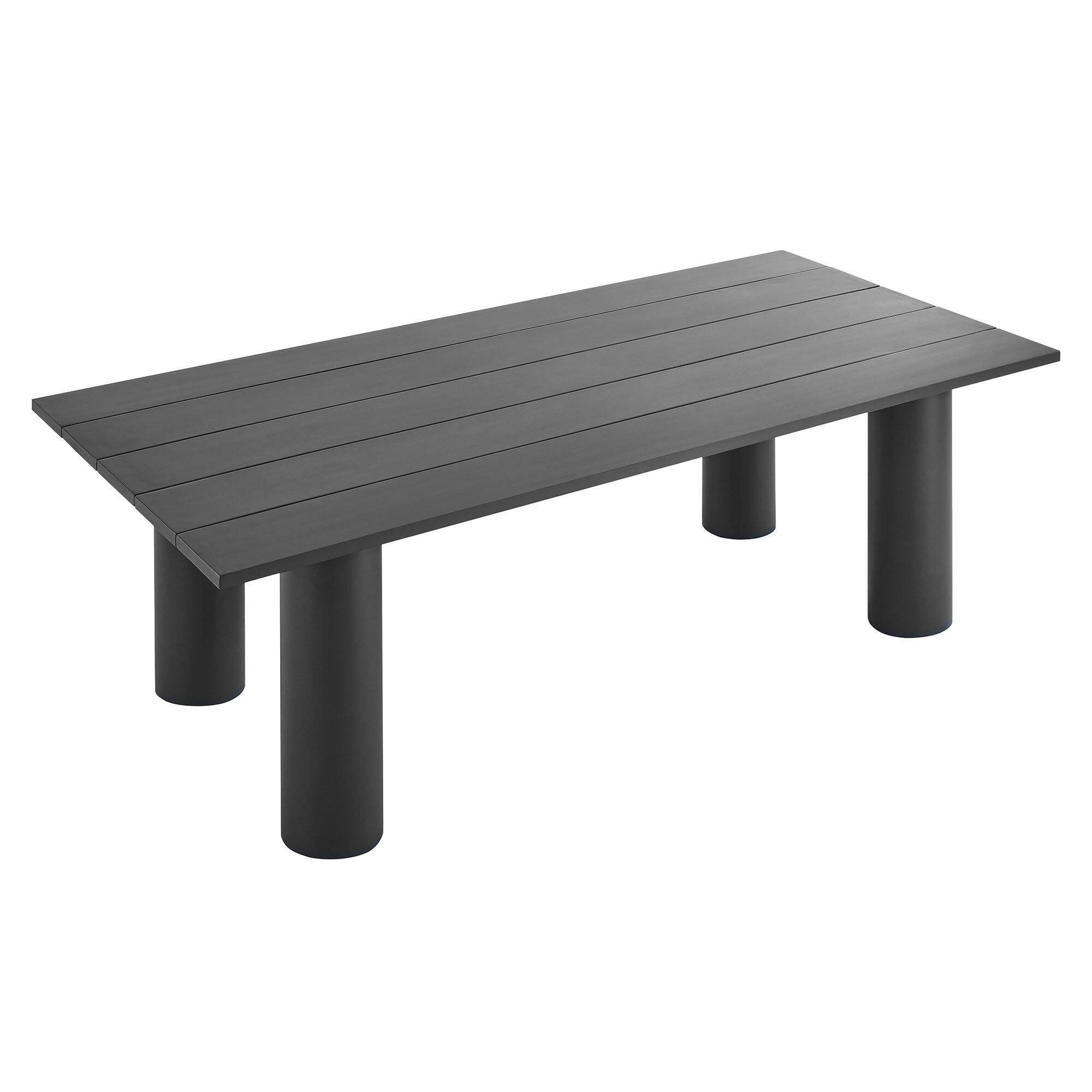 Alt View 2. Modway - Nautica Outdoor Patio 87" Rectangular Aluminum Dining Table by Modway - Graphite.