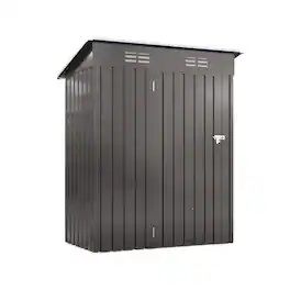 Mondawe - 5X3 FT Metal Outdoor Storage Shed with Pitched Roof and Lockable Door - Gray
