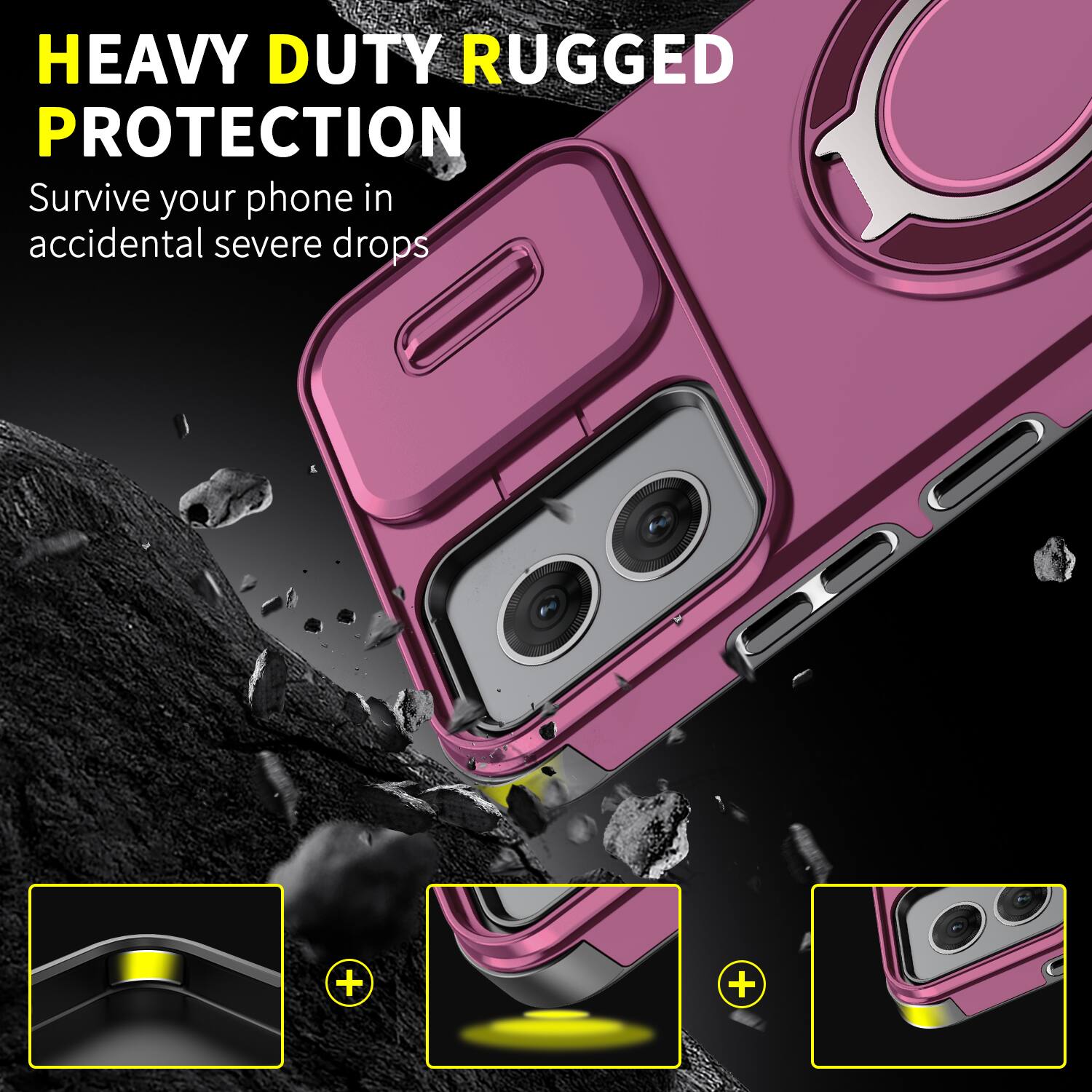 HEAVY DUTY RUGGED PROTECTION  
Survive your phone in accidental severe drops