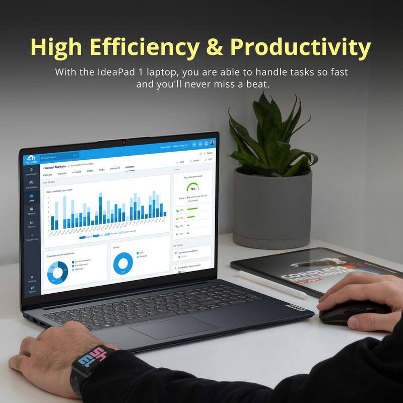 High Efficiency & Productivity

With the IdeaPad 1 laptop, you are able to handle tasks so fast and you'll never miss a beat.