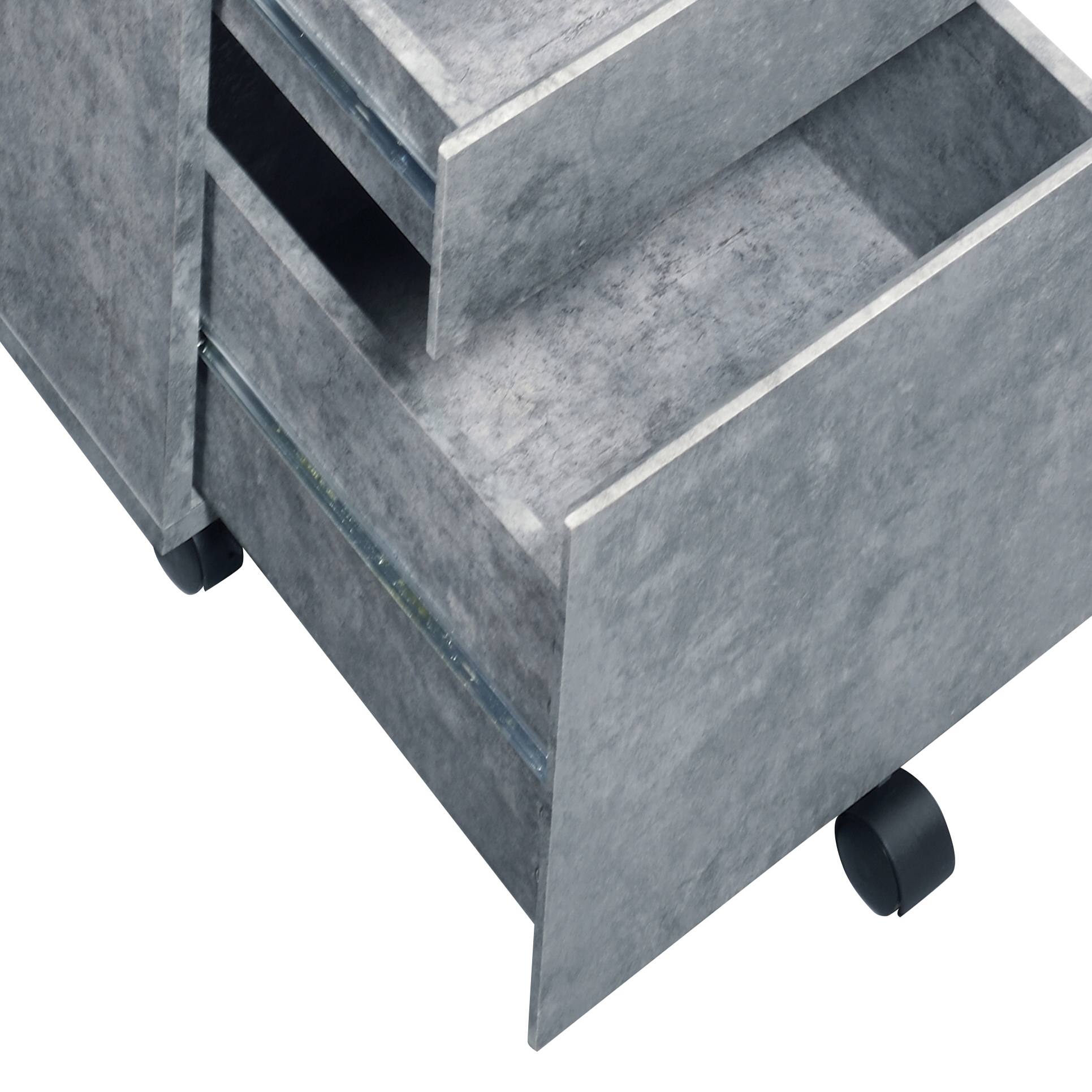 Back. APRILSOUL - Silver 3 drawer File Cabinet.