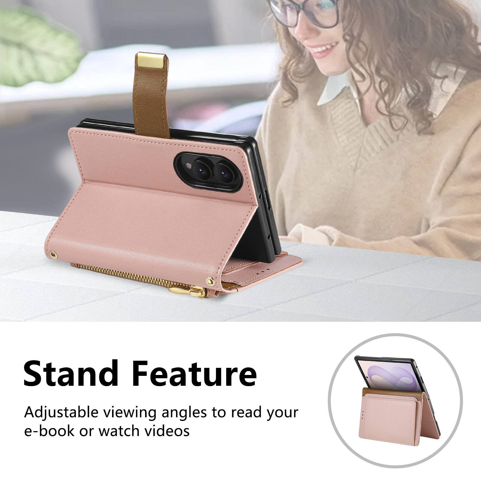 UUCOVER Magnetic Zipper Wallet Case for Samsung Galaxy Z Fold 8 ...