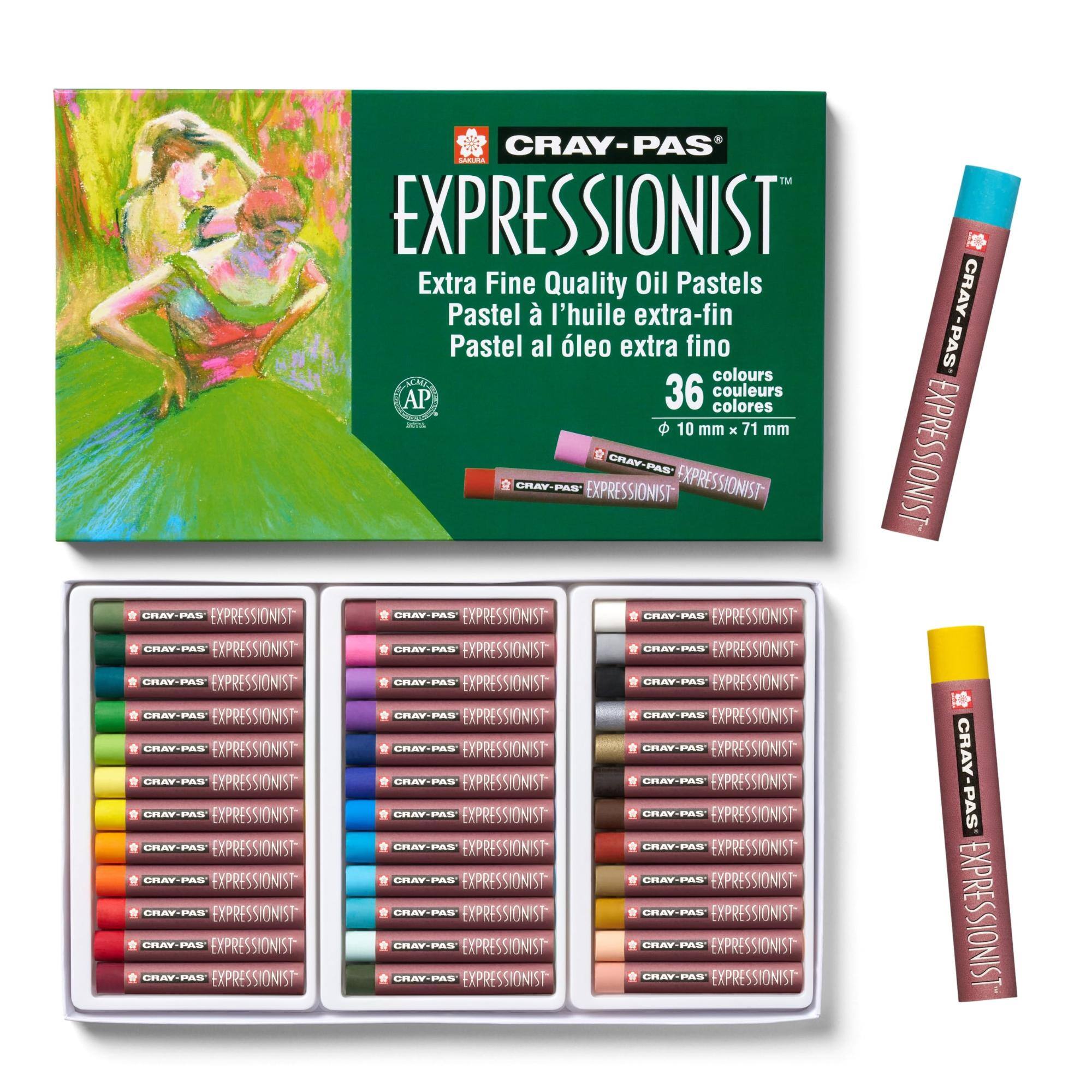 CRAY-PAS EXPRESSIONIST Extra Fine Quality Oil Pastels AP Pastel Pastel al l'huile leo extra extra-fin 36 colores couleurs colours CRAY-PAS 10 mm X 71 mm