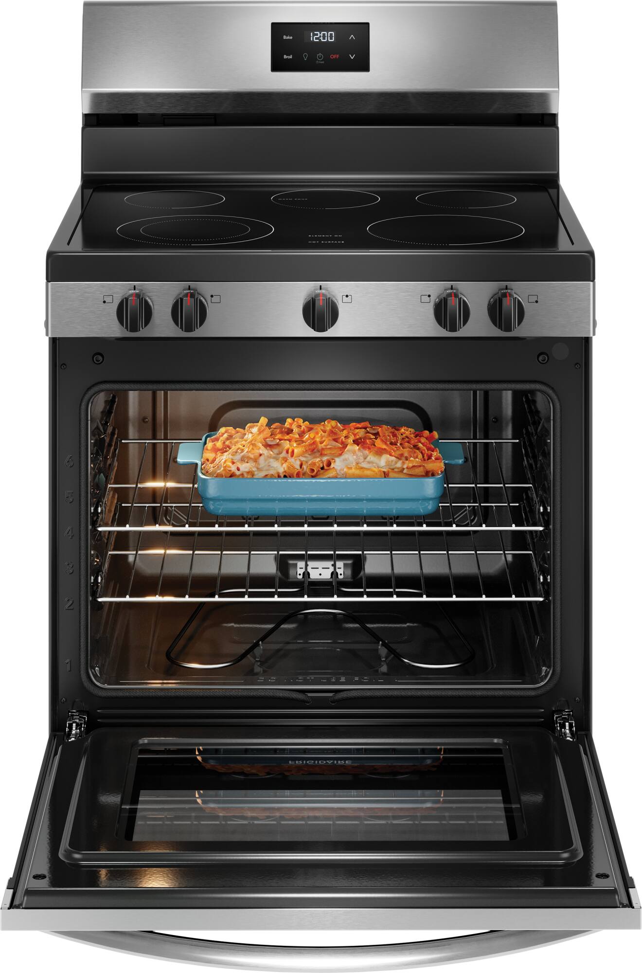 Alt View 2. Frigidaire - Frigidaire 5.3 Cu. Ft. Freestanding Electric Range with Quick Boil Element - Stainless Steel.