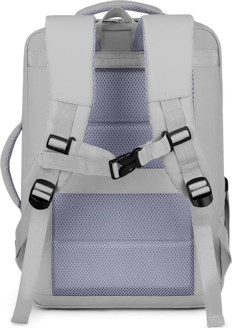 Back. SaharaCase - Water Resistant Backpack with USB Charging port and fits up to 17.3" laptop - Storm Gray.