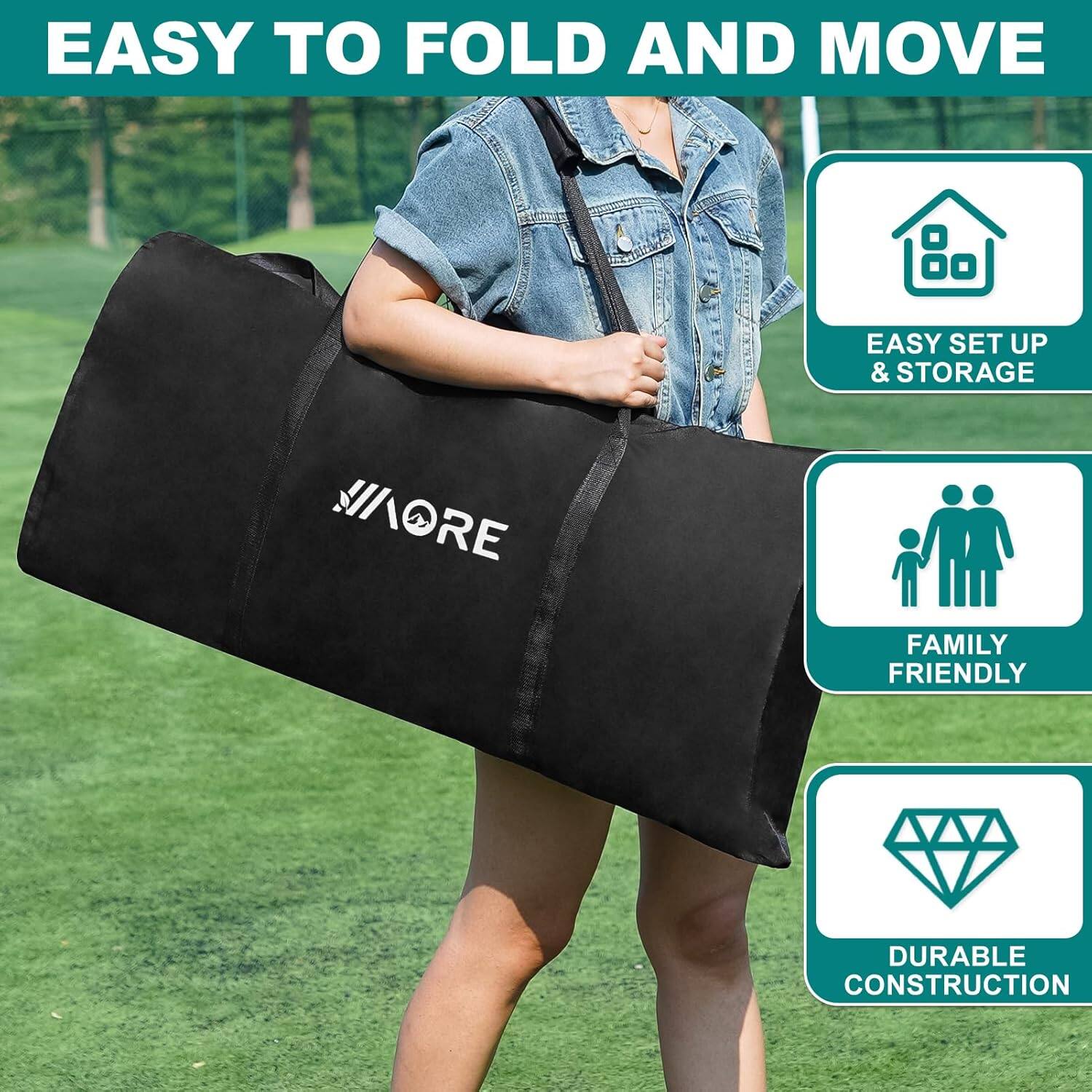 EASY TO FOLD AND MOVE

- EASY SET UP & STORAGE
- FAMILY FRIENDLY
- DURABLE CONSTRUCTION