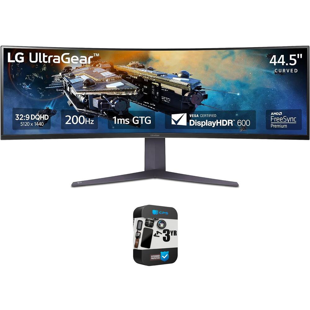 LG UltraGear 44.5" Curved 32:9 DQHD 5120 x 1440 200Hz 1ms GTG VESA Certified DisplayHDR 600 AMD FreeSync Premium 3YR