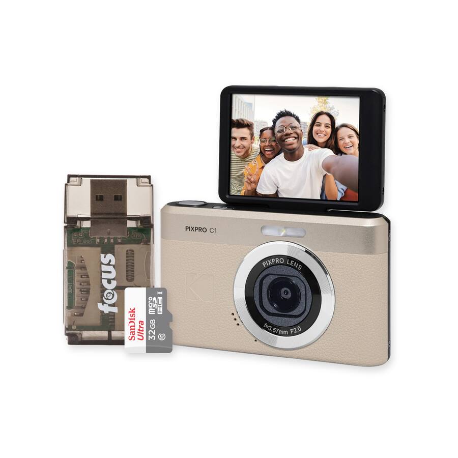 Kodak PIXPRO C1 13MP Digital Camera (Brown) with MicroSD Card and Kodak PIXPRO C1 13MP Digital Camera (Brown) with MicroSD Card and