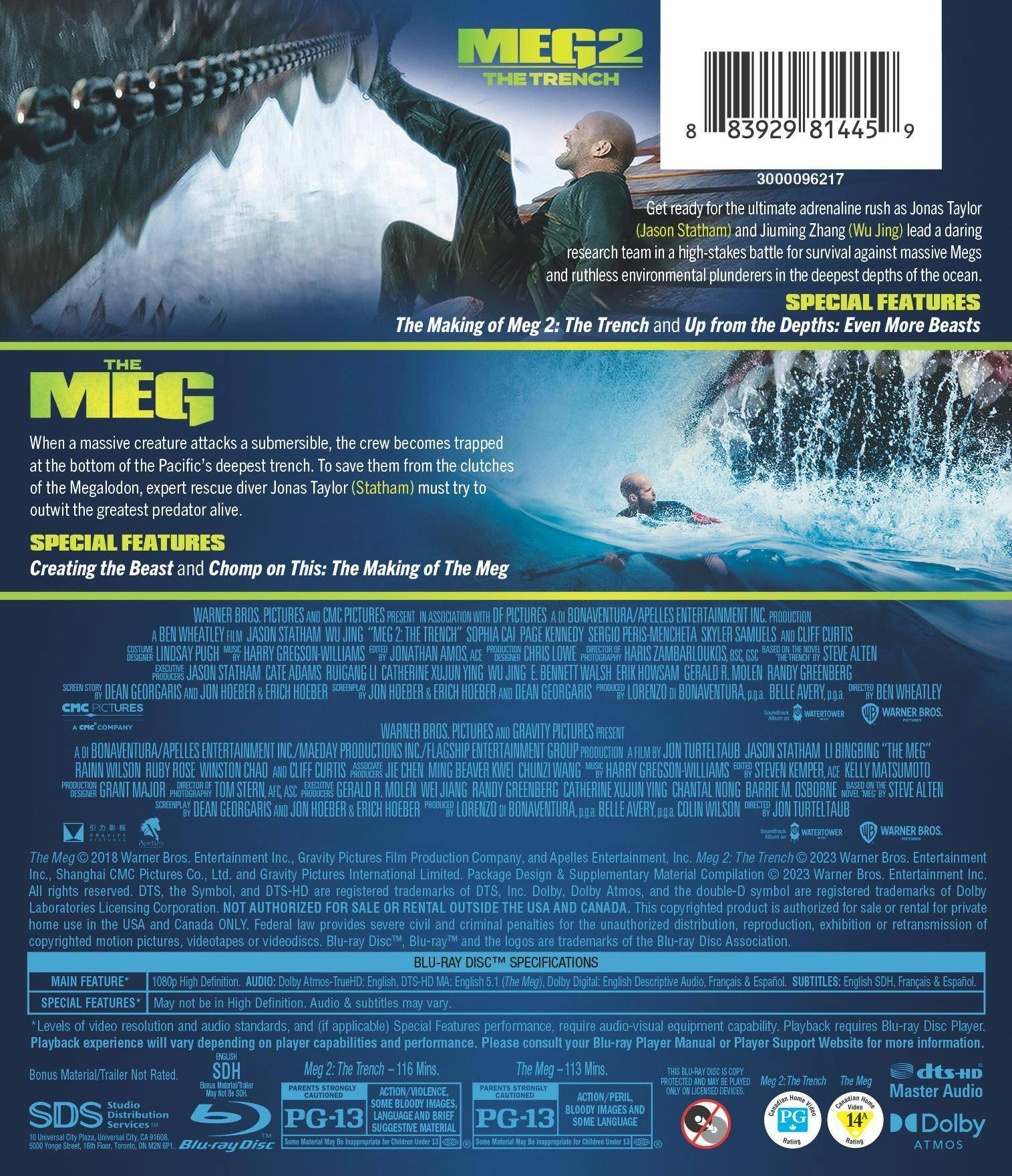 Back. The Meg/The Meg 2 [Blu-ray].