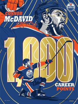 Phenom Gallery - Connor McDavid Edmonton Oilers 1,000 Career Points 18" x 24" Gold Foil Serigraph - Multicolor