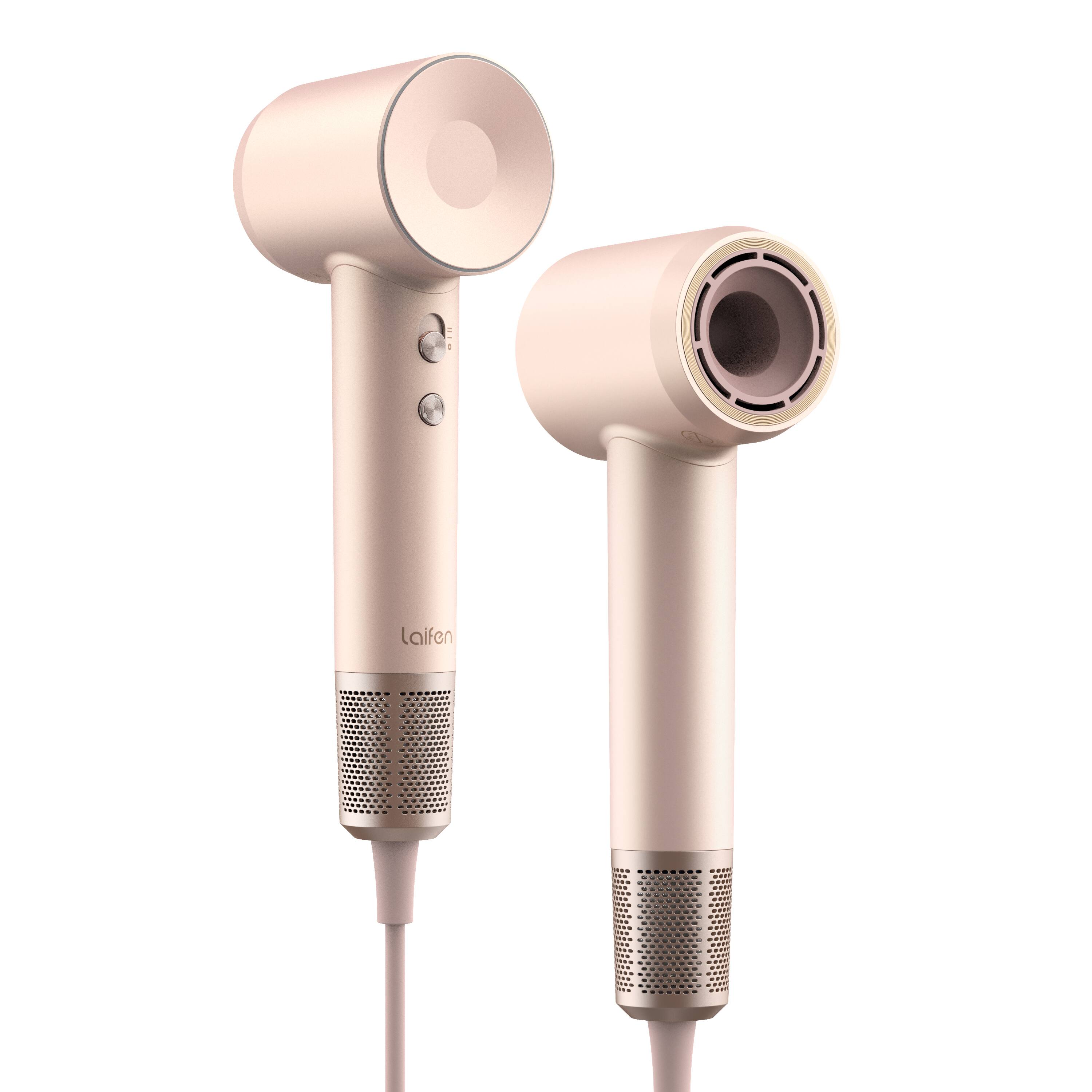 Left. Laifen - SWIFT Premium Hair Dryer + Bag (2 nozzles) - Pink.