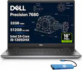 Dell - Precision 7680 16" FHD+ Workstation - Precision 7 - Pro Max - Intel Core i9-13950HX - 32GB Memory - 512GB SSD - Win11Pro - Aluminum Titan Grey