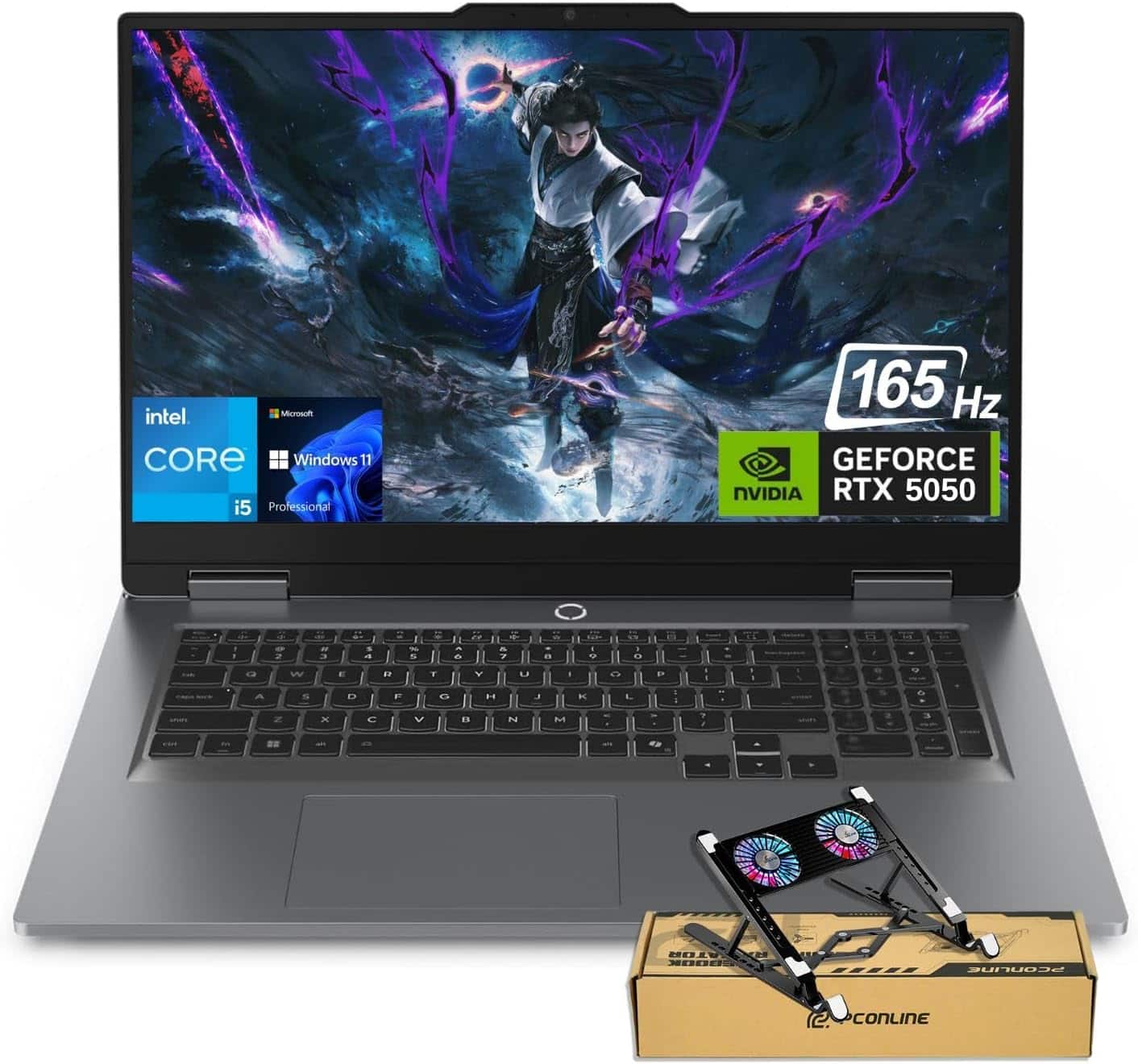 Lenovo - LOQ 17.3" FHD Gaming Laptop - Intel Core i5-13450HX 32GB RAM - 2TB SSD - NVIDIA GeForce RTX 5050 - PCO Laptop Cooler - Gray