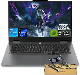 Lenovo - LOQ 17.3" FHD Gaming Laptop - Intel Core i5-13450HX 64GB RAM - 1TB SSD - NVIDIA GeForce RTX 5050 - PCO Laptop Cooler - Gray