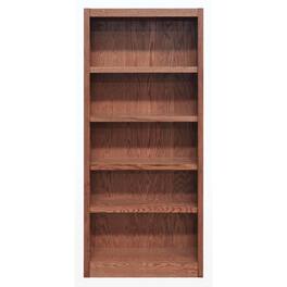 Concepts in Wood - Single Wide Bookcase 5 Shelves Dry Oak Finish - Brown