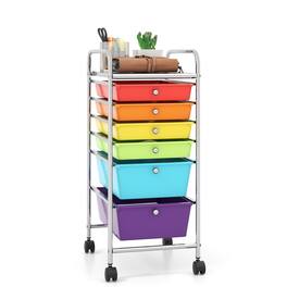 Ecooso - 6-Drawer Mobile Storage Cart Organizer, Rolling Drawer Unit for Craft Room, Office and Classroom Supplies - Multicolor