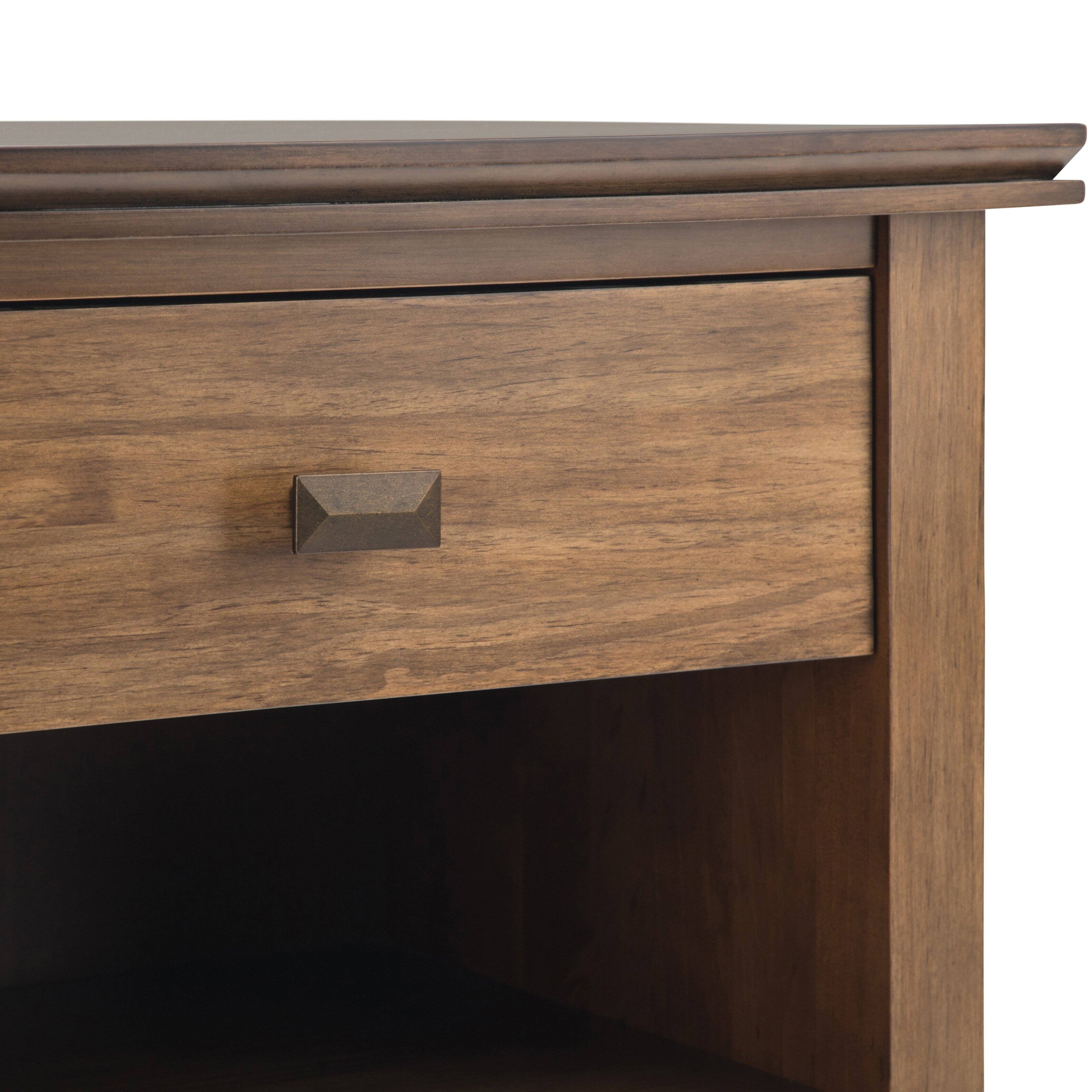 Alt View 4. Simpli Home - Artisan 24 inch Solid Wood Transitional Night Stand in Rustic Natural Aged Brown (Set of 2) - Rustic Natural Aged Brown.