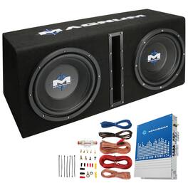 MTX - Magnum MB210SP 10" 400W RMS Dual Car Loaded Subwoofer Box with Wiring Kit - Black