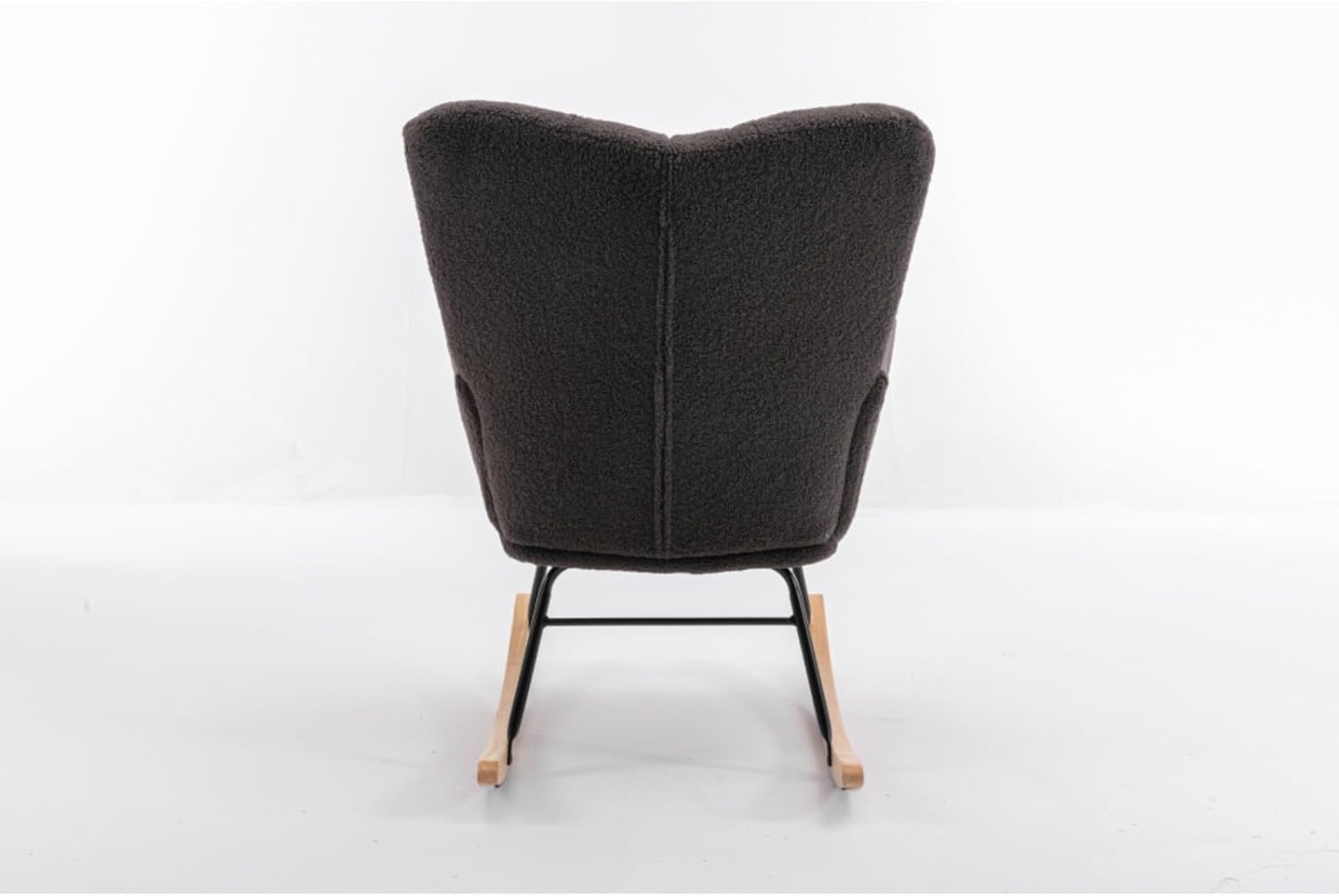 Alt View 7. Trinkets Crazed - Teddy Fabric Rocking Gilder Nursery Chair For Living Room Indoor - Dark Gray.