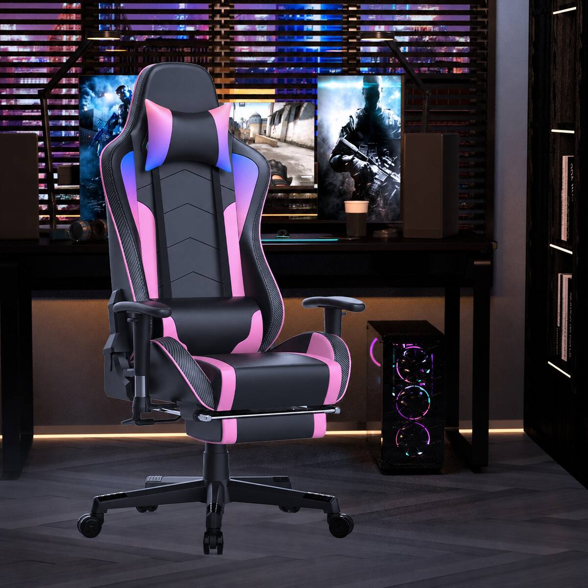 Alt View 5. Egaming - Music Video Gaming Chair with Speaker Office Computer Chairs,Colorful - Colorful.