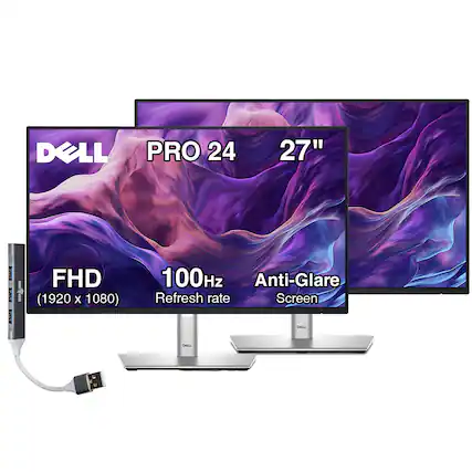 DELL PRO 24 27" : FHD (1920 x 1080) 100Hz Anti-Glare Refresh rate Screen