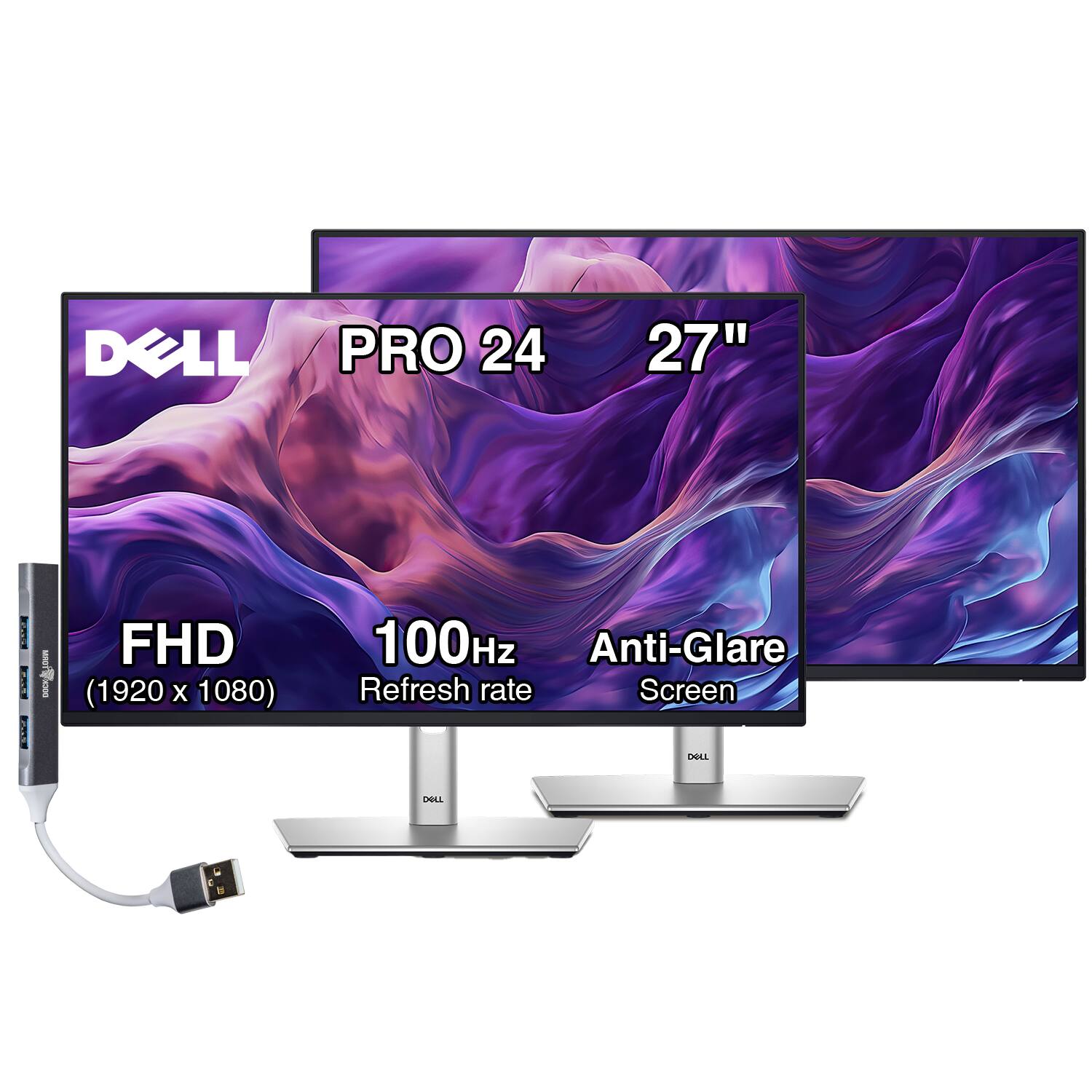 DELL PRO 24 27" : FHD (1920 x 1080) 100Hz Anti-Glare Refresh rate Screen