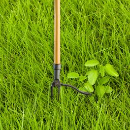 Kings County Tools - Stand Up Weed Puller Tool with Long Handle 45.6” Ergonomic Weeder Puller Cast Steel and Bamboo Weed Remover