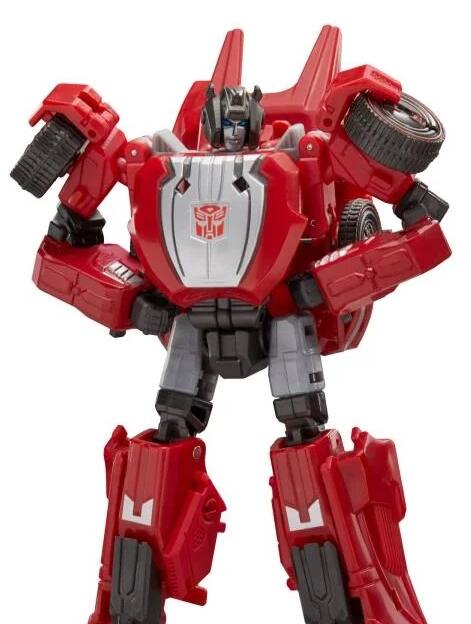 Front. Transformers - Deluxe Class 07 Sideswipe Gamer Edition | Transformers Generations War for Cybertron - Red.