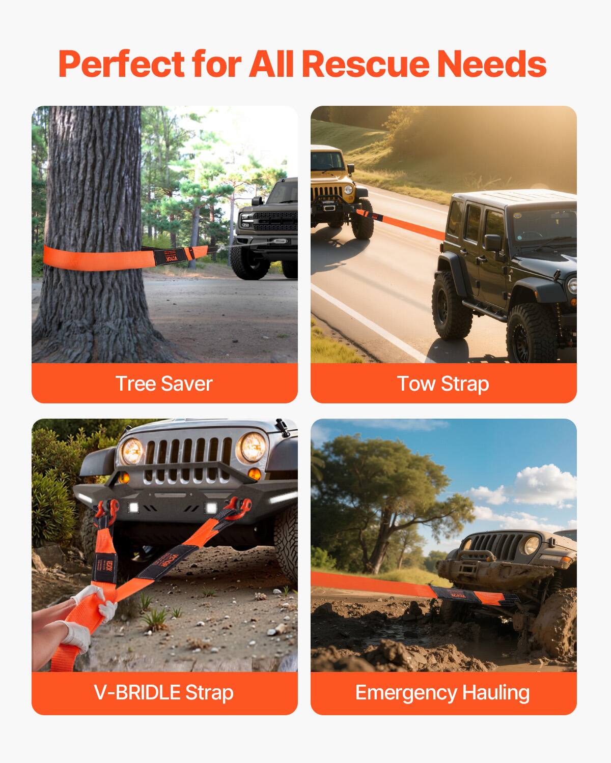 Perfect for All Rescue Needs

- Tree Saver
- Tow Strap
- V-BRidle Strap
- Emergency Hauling