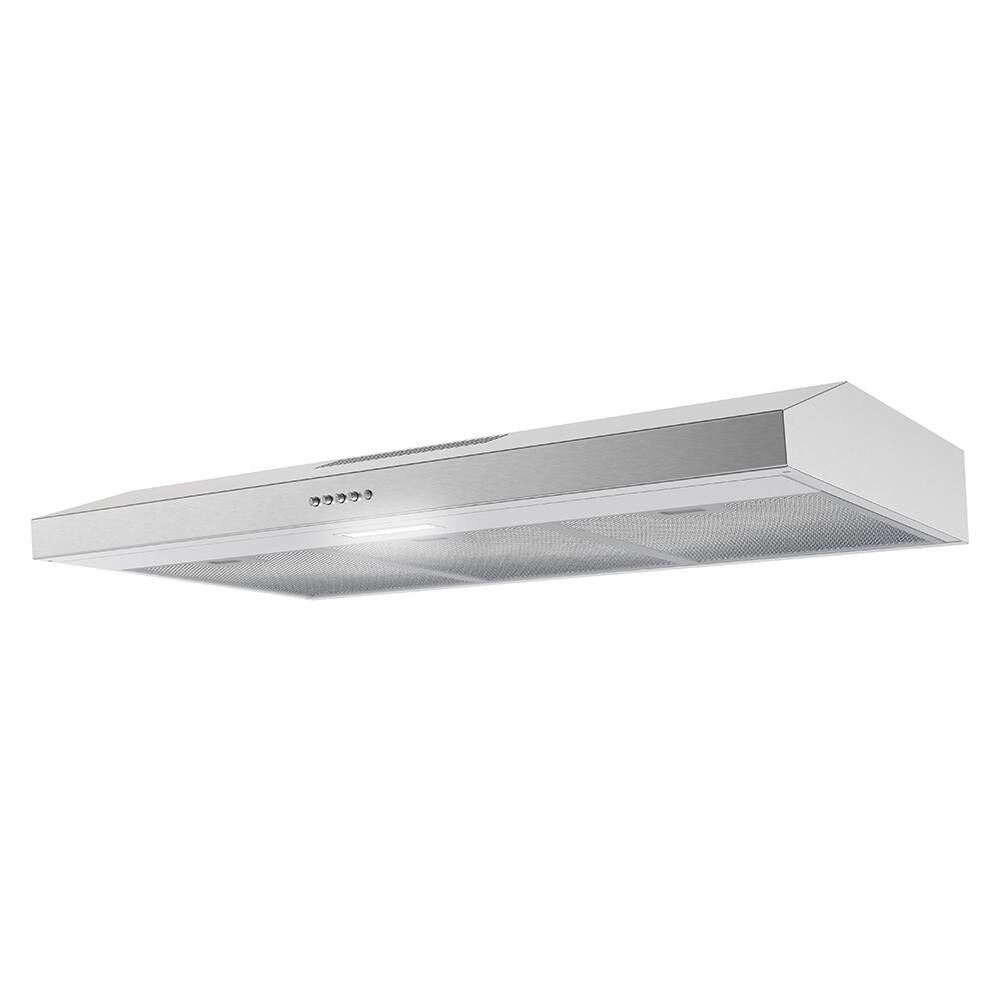 Alt View 2. Streamline - 36 in. Lagundo Ducted Undermount 80 CFM Range Hood, Mesh Filters, Push Button Control, LED Light - Brushed Stainless Steel.