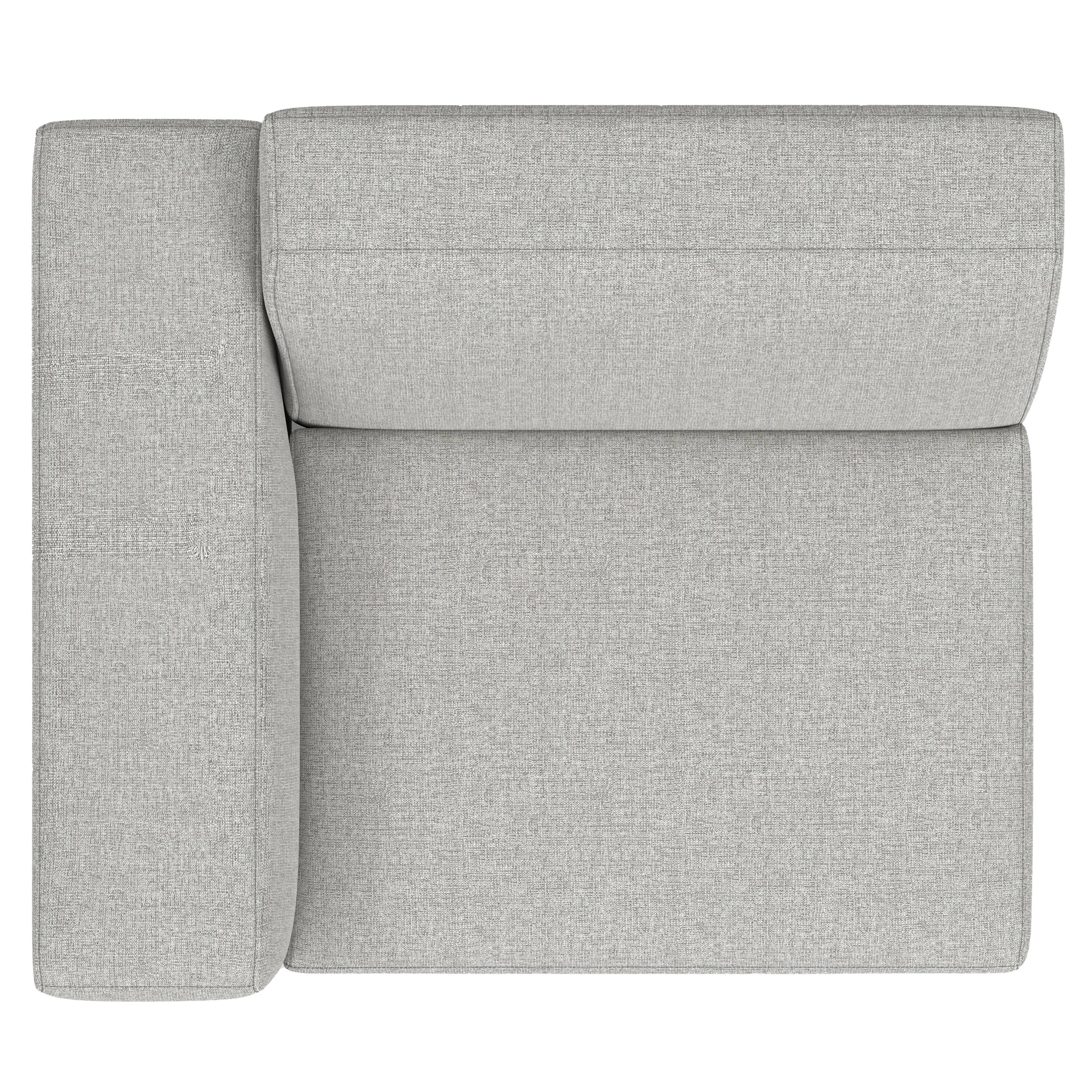 Alt View 1. Simpli Home - Rex Left-Arm Sofa Module in Tightly Woven Performance Fabric - Pale Grey.