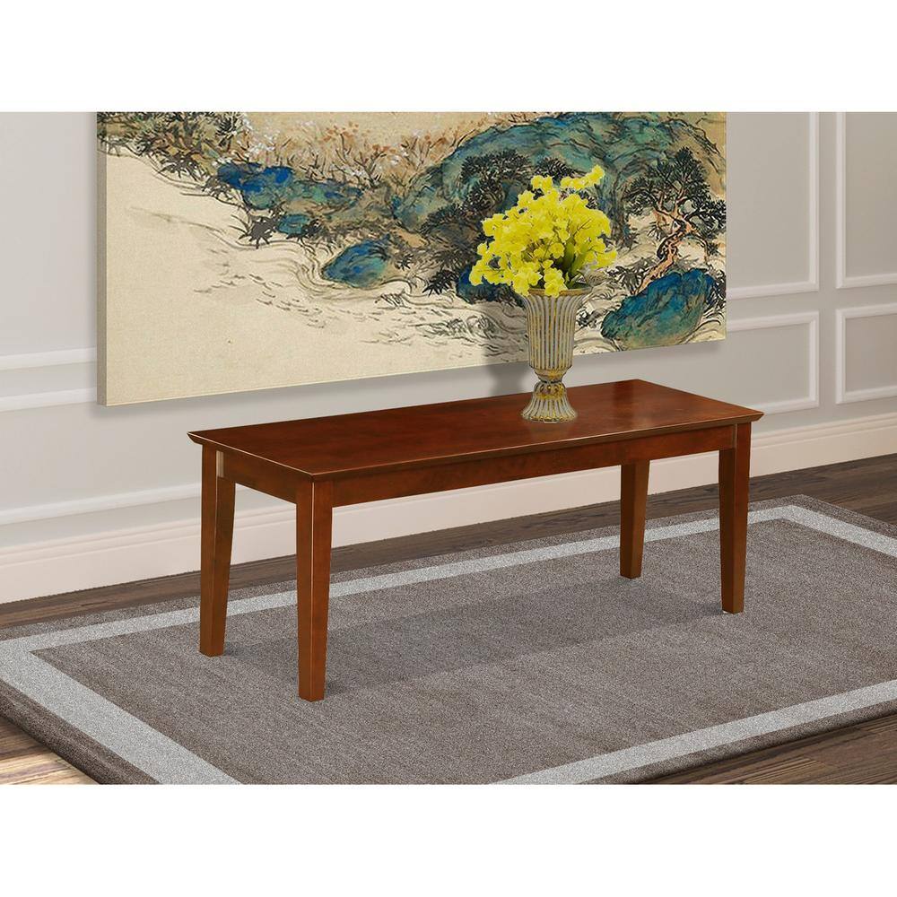 Left. East West Furniture - CAB-MAH-W Capri bench with wood seat in Mahogany - Mahogany.