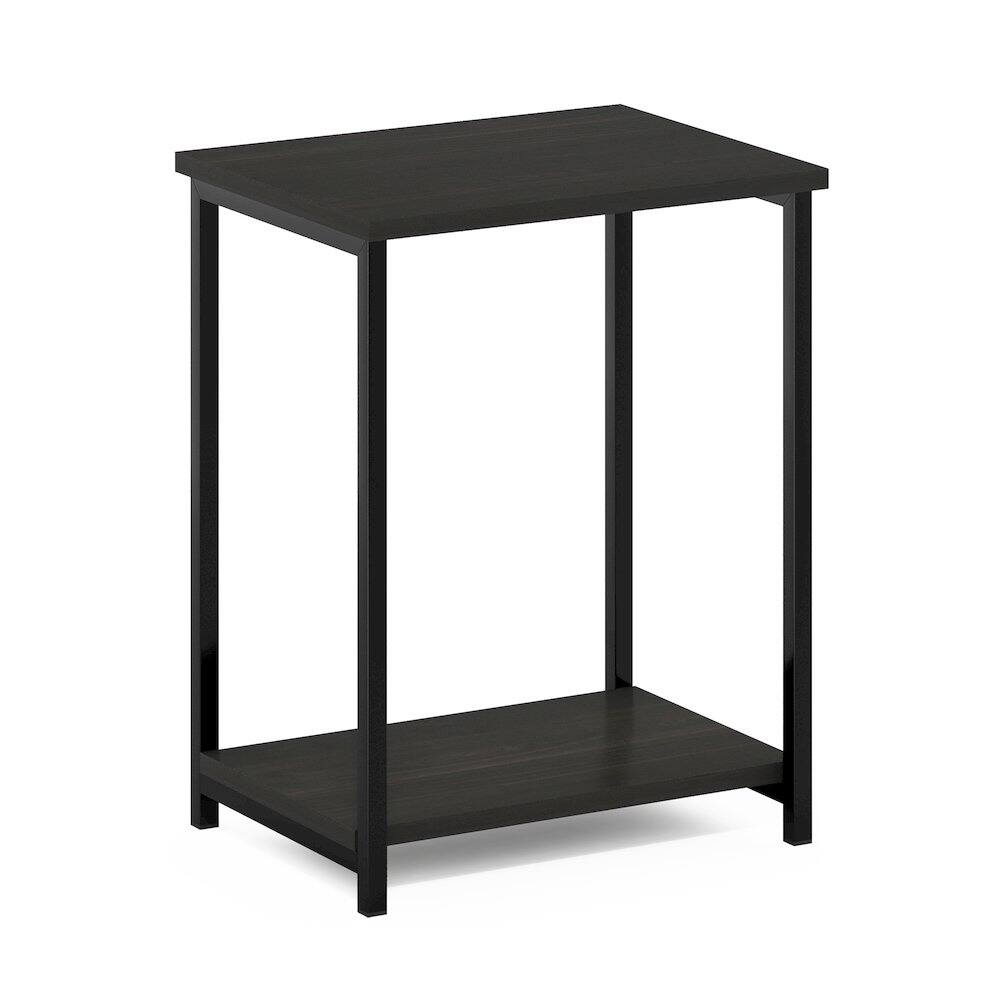 Left. Furinno - SIMPLISTIC Night Stand, 2-Tier Open Shelf Design Nightstand with Metal Frame, Bedside Table, End Table, Side Table - Espresso.