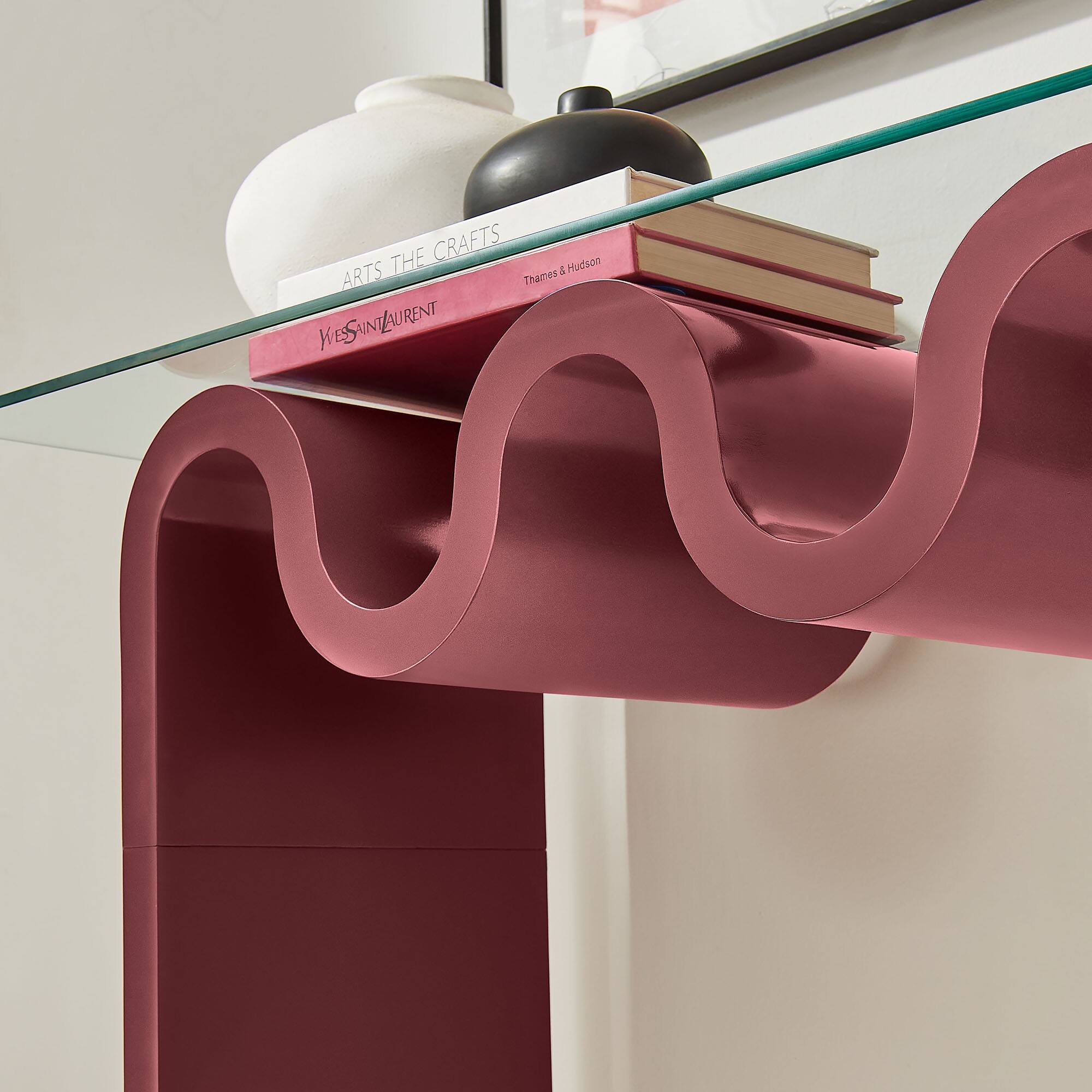 The text on the image reads:

"ARTS THE CRAFTS
Thames & Hudson

Yves Saint Laurent"