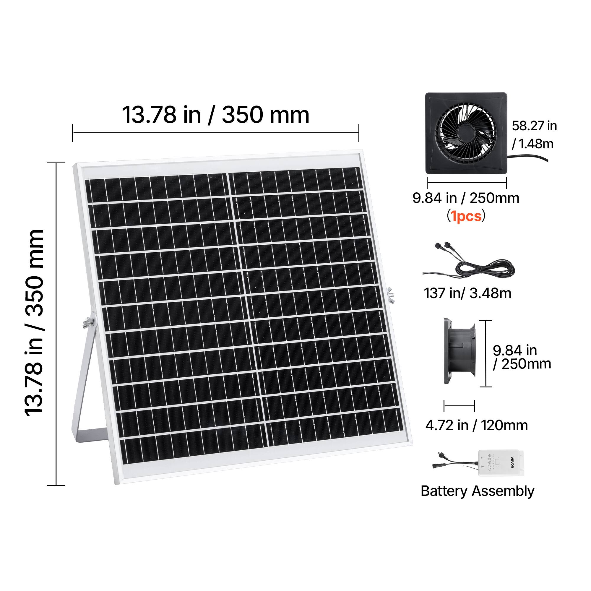 13.78 in / 350 mm  
58.27 in / 1.48m  
9.84 in / 250mm (1pcs)  
137 in / 3.48m  
4.72 in / 120mm  
Battery Assembly