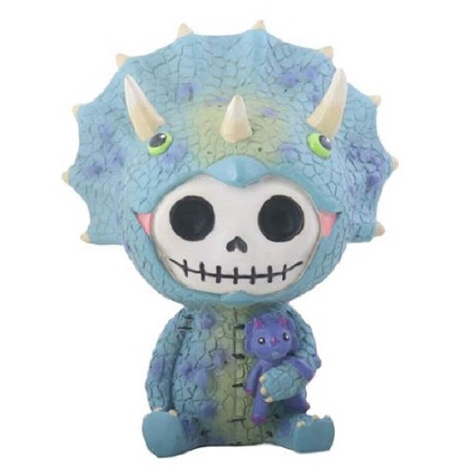 Pacific Trading - Furrybones Spike Skeleton Dressed in a Triceratops Dinosaur Costume Figurine - Blue